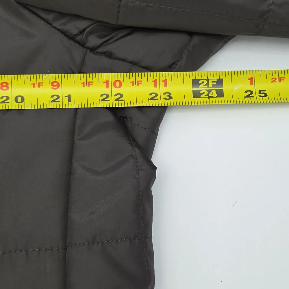 Chaps Coat Jacket Men Sz 44R Quilted Black Brown Coat Corduroy Collar NEW